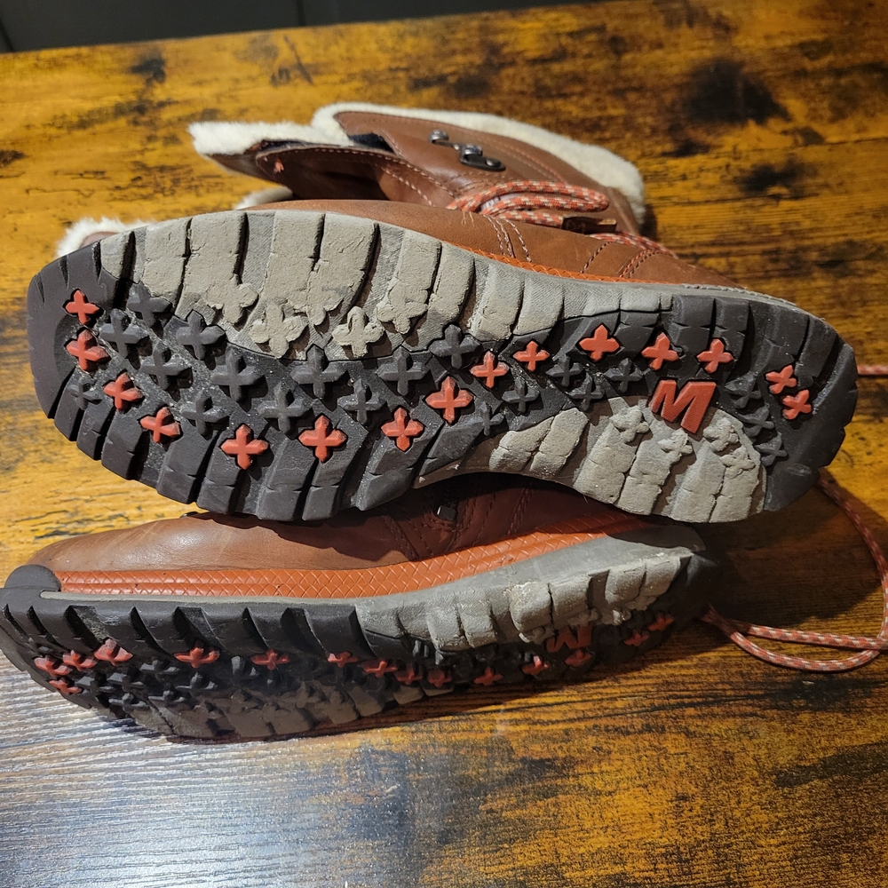 Merrell Tan Leather Lace-Up Boots - Picture 3 of 7